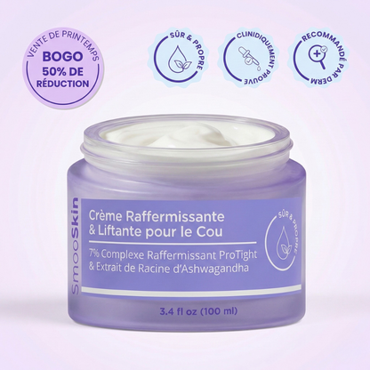 Un cou plus ferme et lisse en 4 semaines - ou remboursé